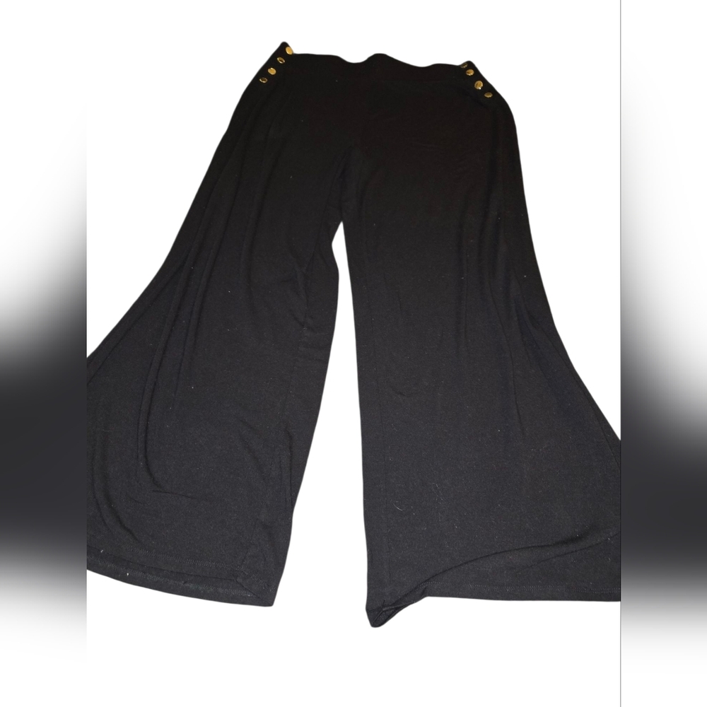LG Black Pants with Gold Button Details